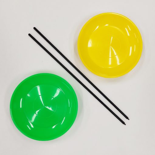 Green and Yellow spinning plates
