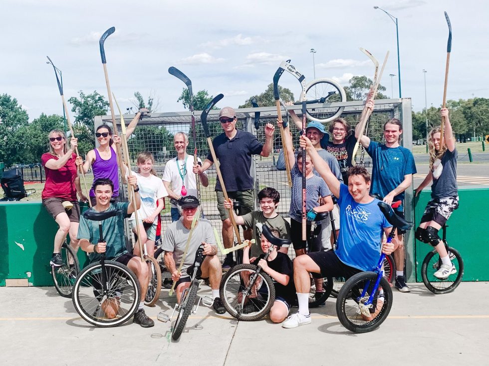 Ruccis joins the first ever Melbourne Unicycle Hockey match! Ruccis